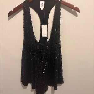 Sequin Razorback Top